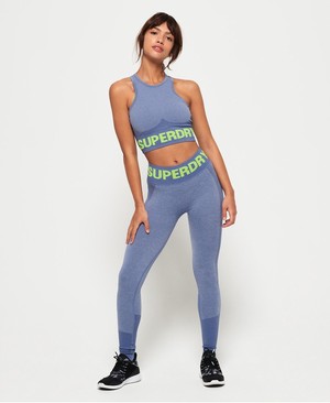 Superdry Active Seamless Leggings Női Sportruházat Kék | KDOWP1935